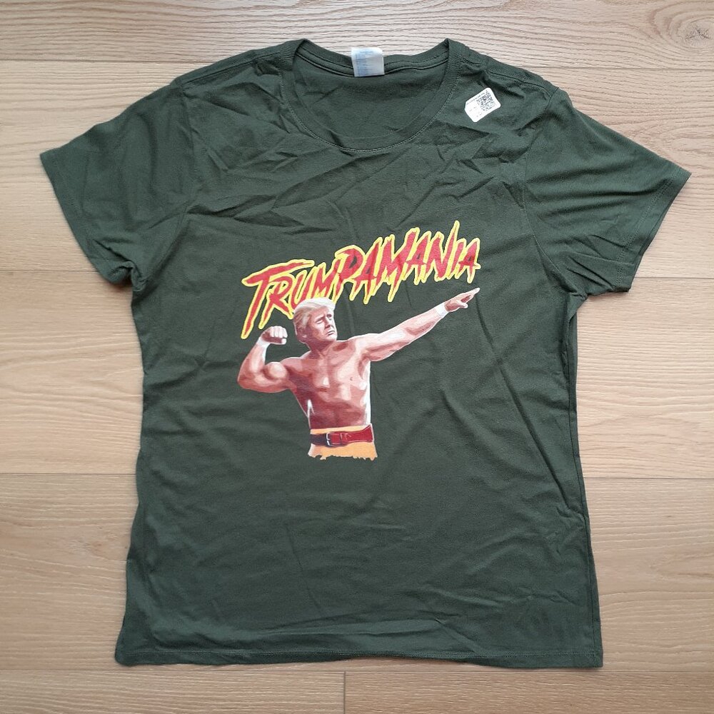 Trumpamania - Trump Hulk Hogan - New Women's Large Olive Green T-Shirt